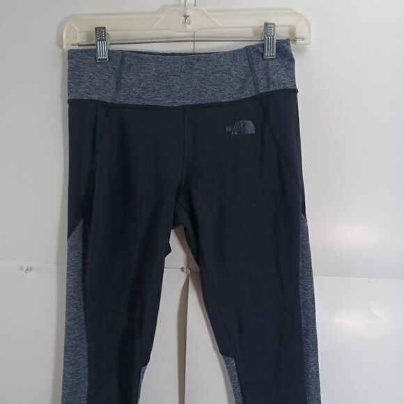 The North Face Womens Black and Heather Gray athletic Panel tights Leggings S - Picture 2 of 9